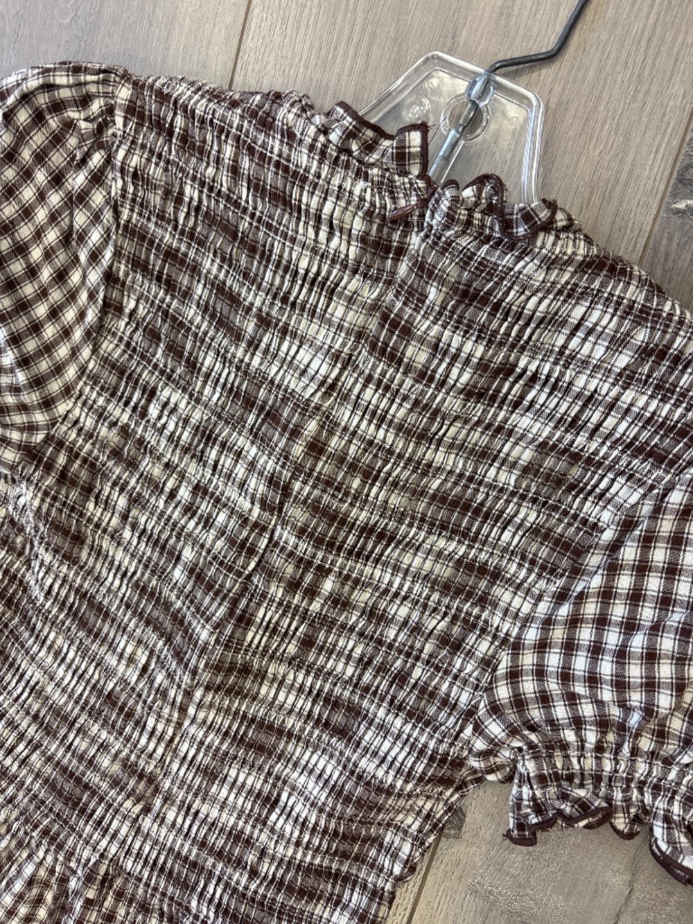 Rihoas brown smocked mini gingham dress - Picture 8 of 9